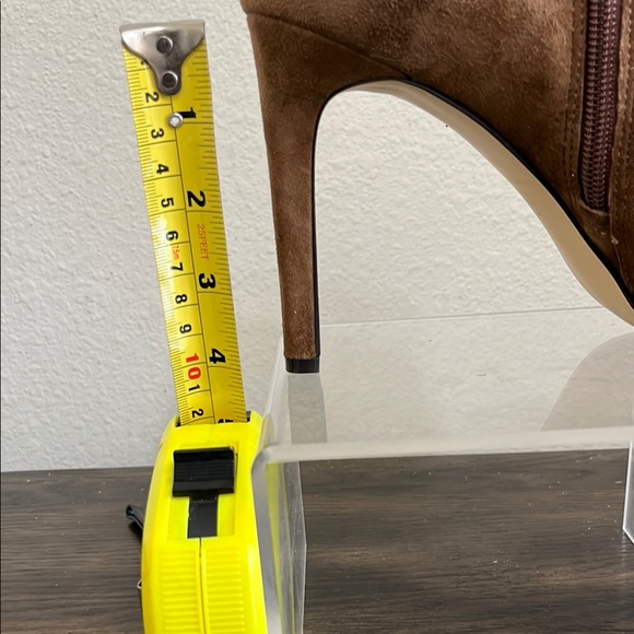 Ann Taylor Brown Heeled Boots with Stiletto Heel and Peep-Toe Design - Picture 10 of 11